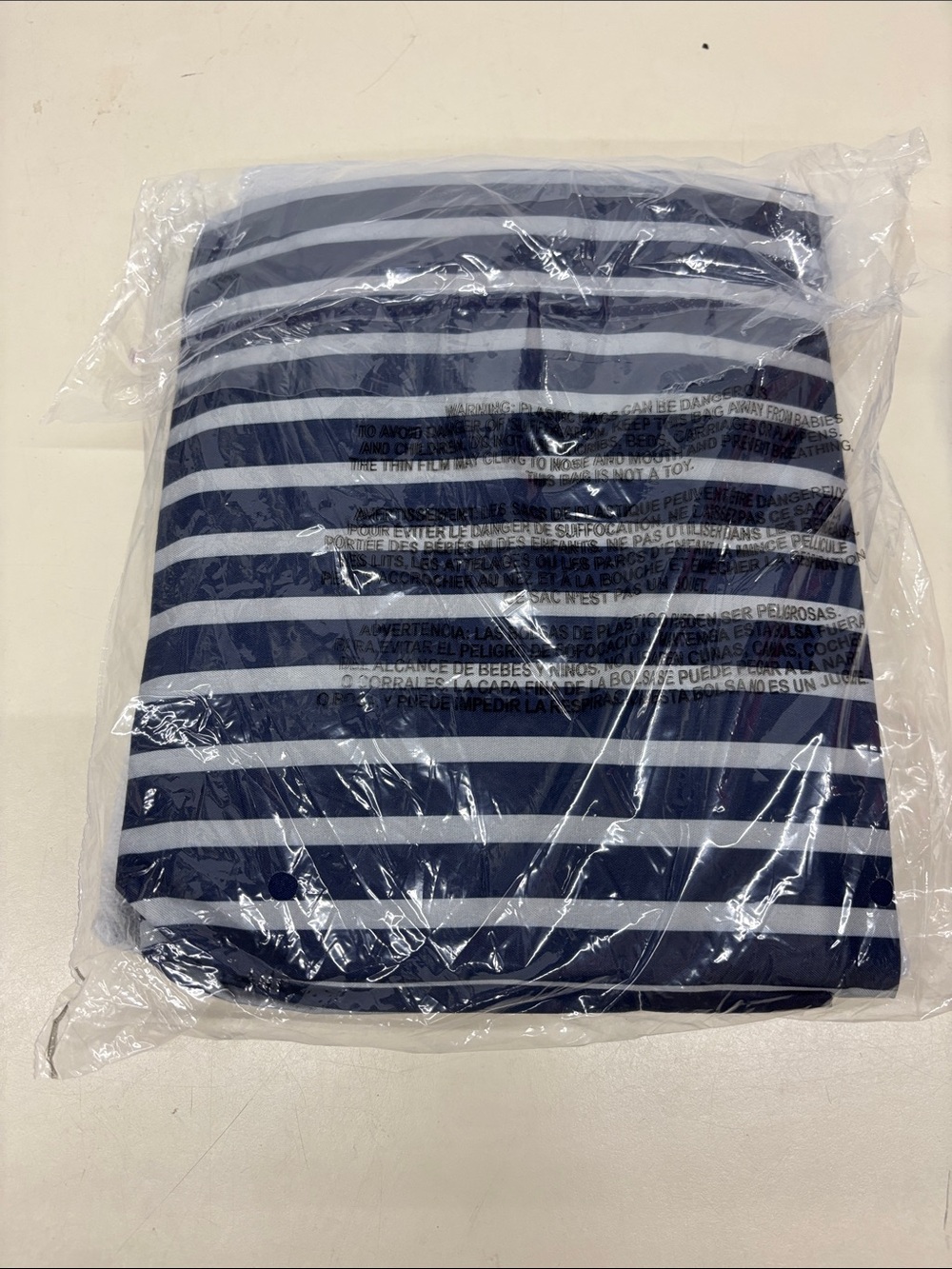 NWT Navy and White Striped BedSkirt Sham(s) Twin Set